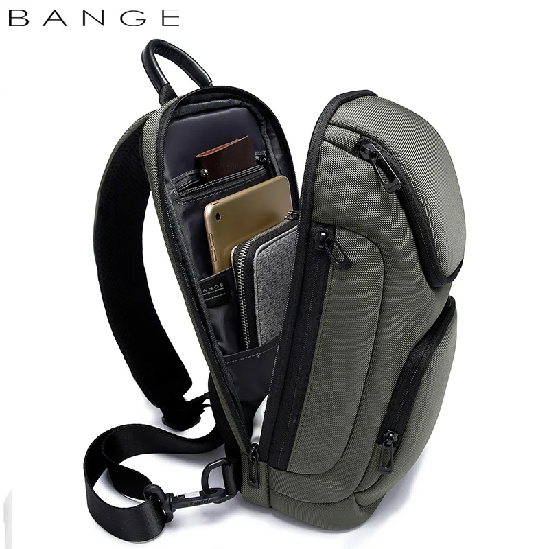 Imagem -03 - Bange-bolsa Crossbody Impermeável para Homens Bolsas Mensageiro de Ombro Portáteis Viagem Masculina Viagem Curta Bolsa Peito Ipad 9.7 Ipad