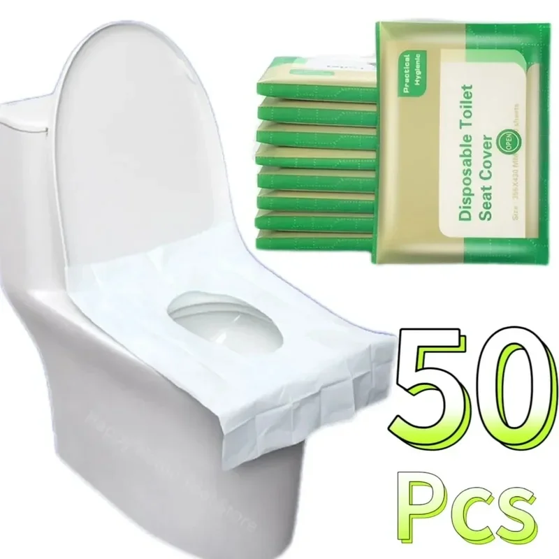 10/60pcs Disposable Toilet Mat Portable Waterproof Soluble Water Toilet Seat Cover For Travel Camping Hotel Bathroom Accessories