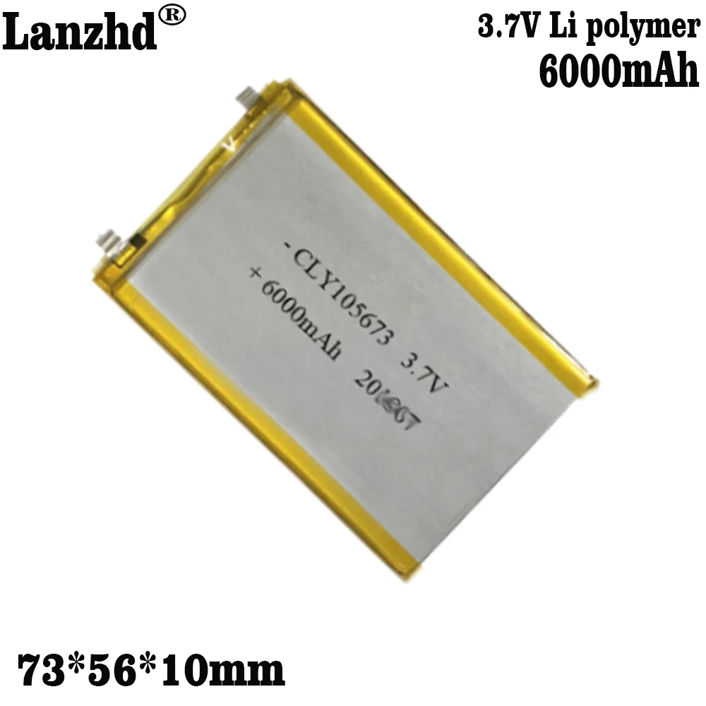 1-10pcs New 3.7V polymer battery 905465 105565 105673 6000mAh For GPS mobile power device line power bank tablet