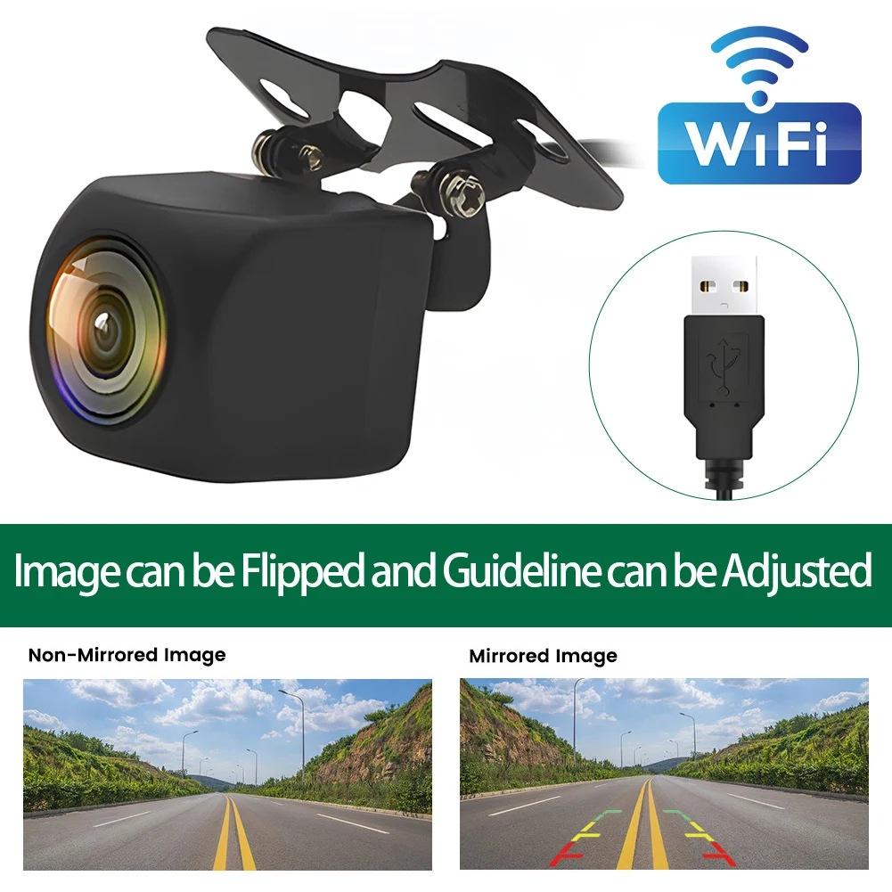 Wireless Car Rear View Camera WIFI 170 Degree HD Night Vision WiFi Reversing Camera Dash Cam for iPhone Android 12V Cars