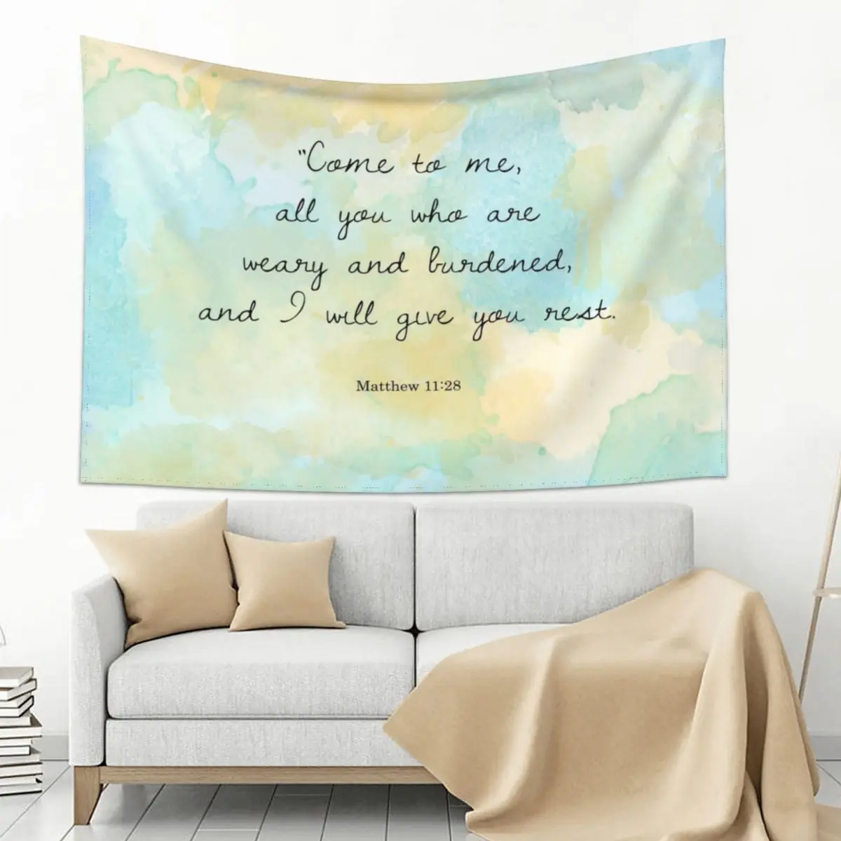 

Matthew 11:28 Tapestry Home Decoration