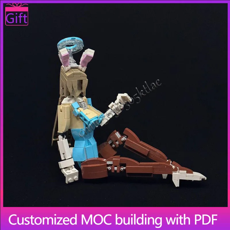 

352 шт. MOC аниме кролик для девочек, фигурка меха, модель на заказ, сделай сам, креативная сборка, кирпичи, игрушки для любителей аниме, изысканный подарок на день рождения