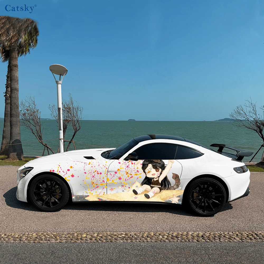 

Colorful Girl Ink Scorpion Car Vinyl Wraps Decal Self-adhesive PVC Sticker Suitable for Trucks SUV Decor Auto Accessories Gift