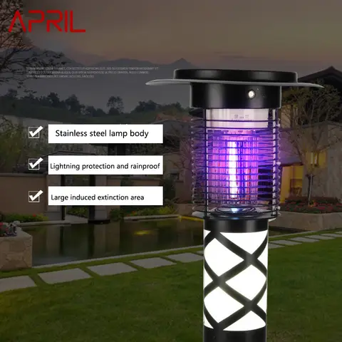 4월 현대 모기 킬러 램프 야외 곤충 죽이기 잔디 빛 LED 홈 가든 안뜰 공원 전기에 대 한 방수