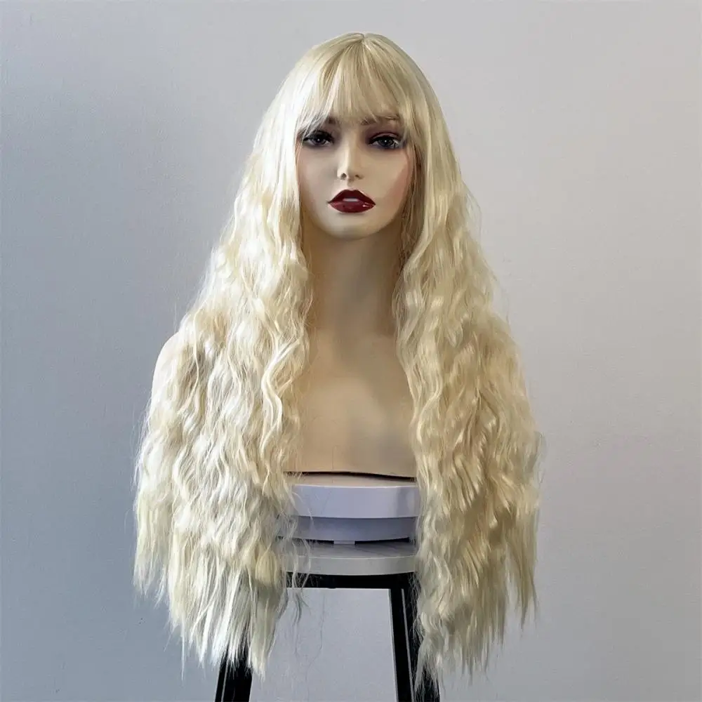 Frau Puppe Cosplay Perücke Mädchen Pony Multies Farben Kopfbedeckung Kleine Locken Lange Perücke Volle Kopfbedeckung Y2K Cosplay Headset