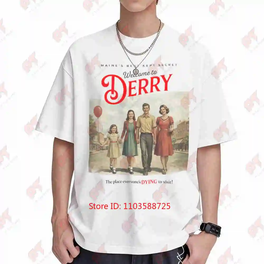 It Welcome To Derry Horror Comic Scary Clown Short Sleeve Tee 100% Cotton T-Shirt