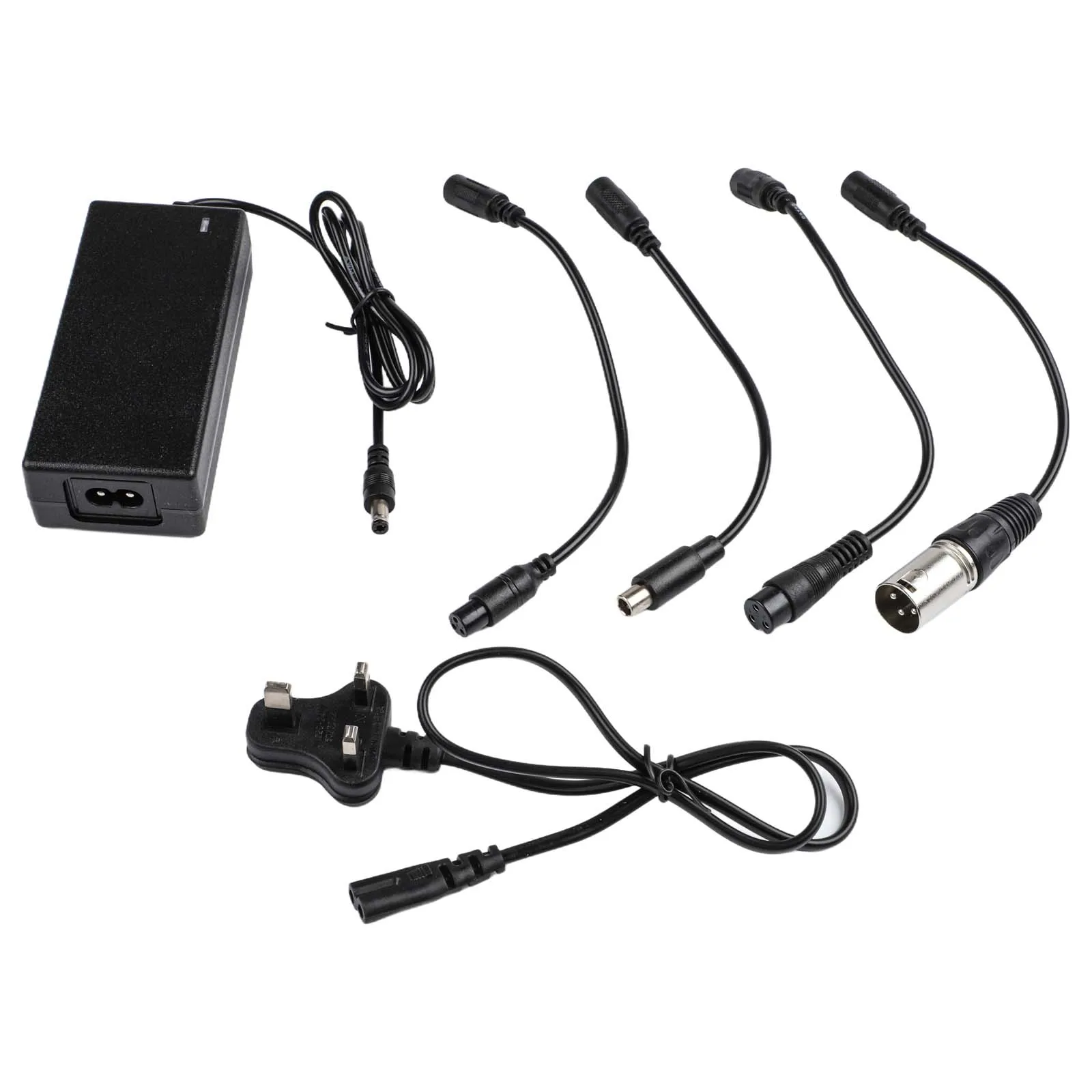 1x Electric Bike Power Adapter AC 100-240V Black DC 42V/2A Electric-Scooter Replacement US/EU/UK-Plug For 24-36V Lithium-Battery
