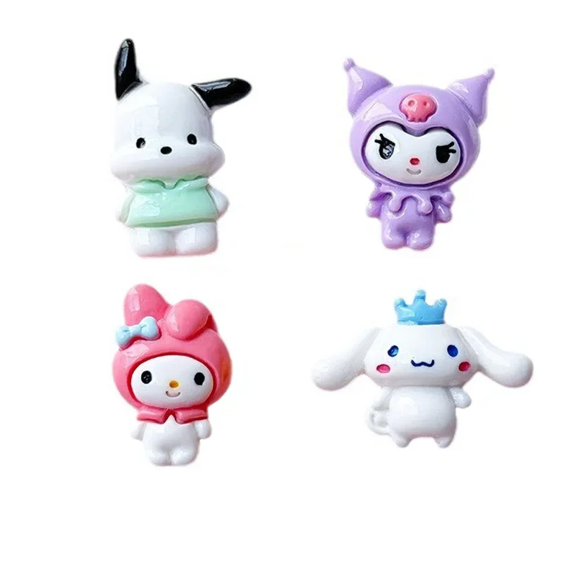 5 buah lucu warna-warni Mini Seri Sanrio Resin kartun Flatback pesona untuk Diy Resin kerajinan bahan Scrapbooking Embellisdment