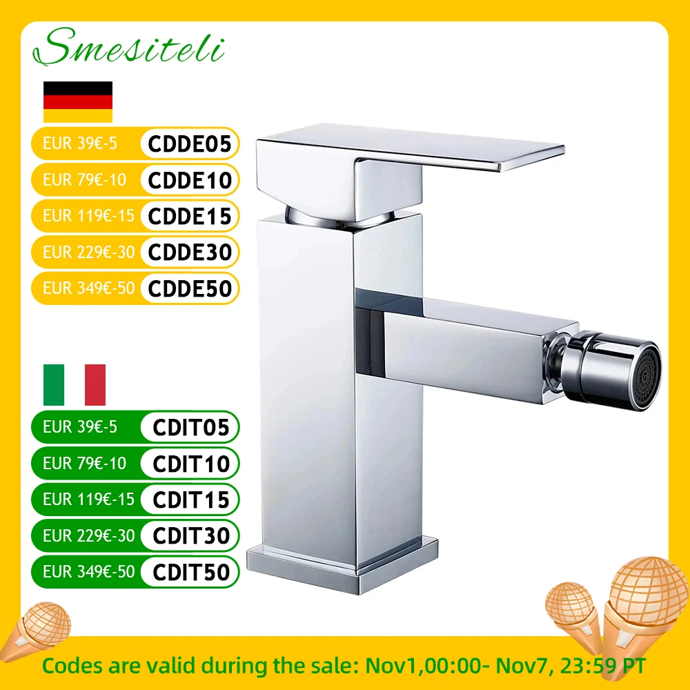 

Chrome Bathroom Sink Faucet 360 To Rotate Bidet Spare Mixer Square Single Handle One Hole Hot And Cold Water Tap