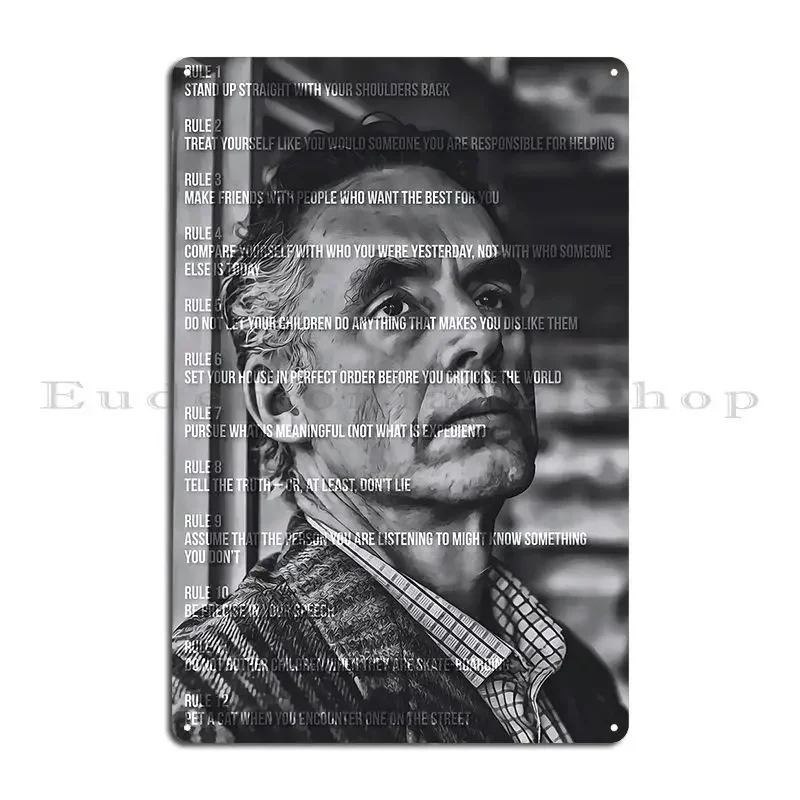 Jordan Peterson S 12 Rules For Life Canvas Memes Dreamer Metal Sign Club Kitchen Living Room Printed Wall Mural Tin Sign Poster