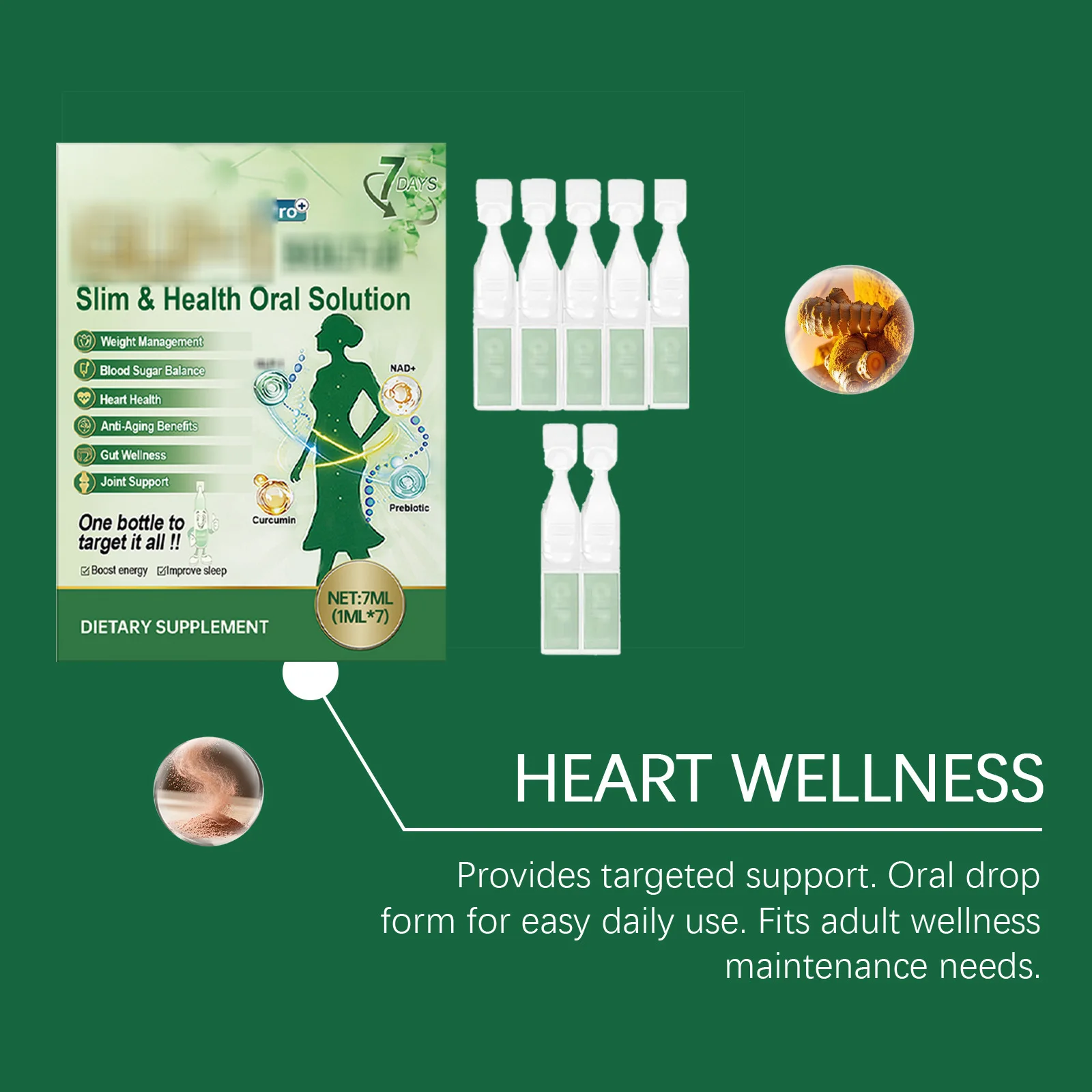 Natural Wellness Sublingual Drops, Plant Extract Blend, Daily Body Management Support, Vegan Oral Liquid Dietary Supplement