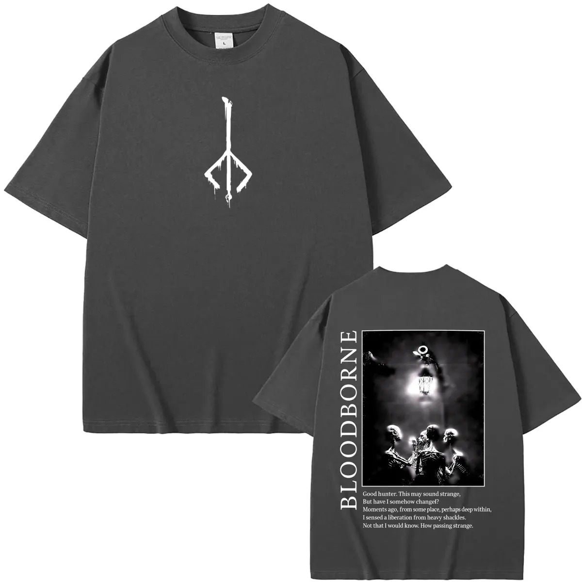 Game Bloodborne T-shirt Summer Men Women Vintage Gothic Rock Streetwear Male Casual Soft Cotton T Shirts Unisex Fashion Tshirt view 2