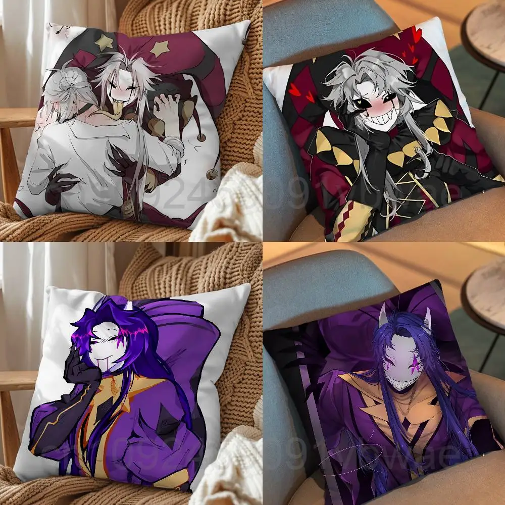 Harlequin Freak Jester Pierrots Circus day gift Pillow Case Living Room Sofa Cushion Cover Suitable For Home Bedroom Room custom