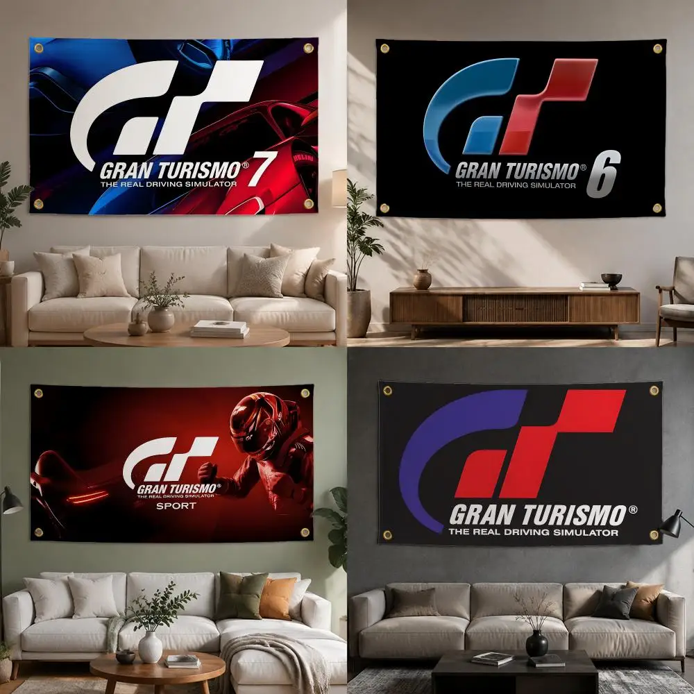 Game Gran Turismo Flags Fashion flag For Living Room Home Dorm Decor Wall Outdoor Camping Party Banner Gifts