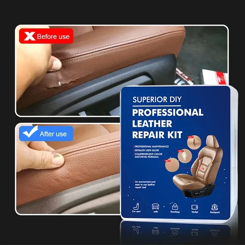 Car Liquid Leather Repair Kit Leather Skin Refurbish Tools For Car Seat Coats Sofa Holes Scratches Cracks Restoration image 3