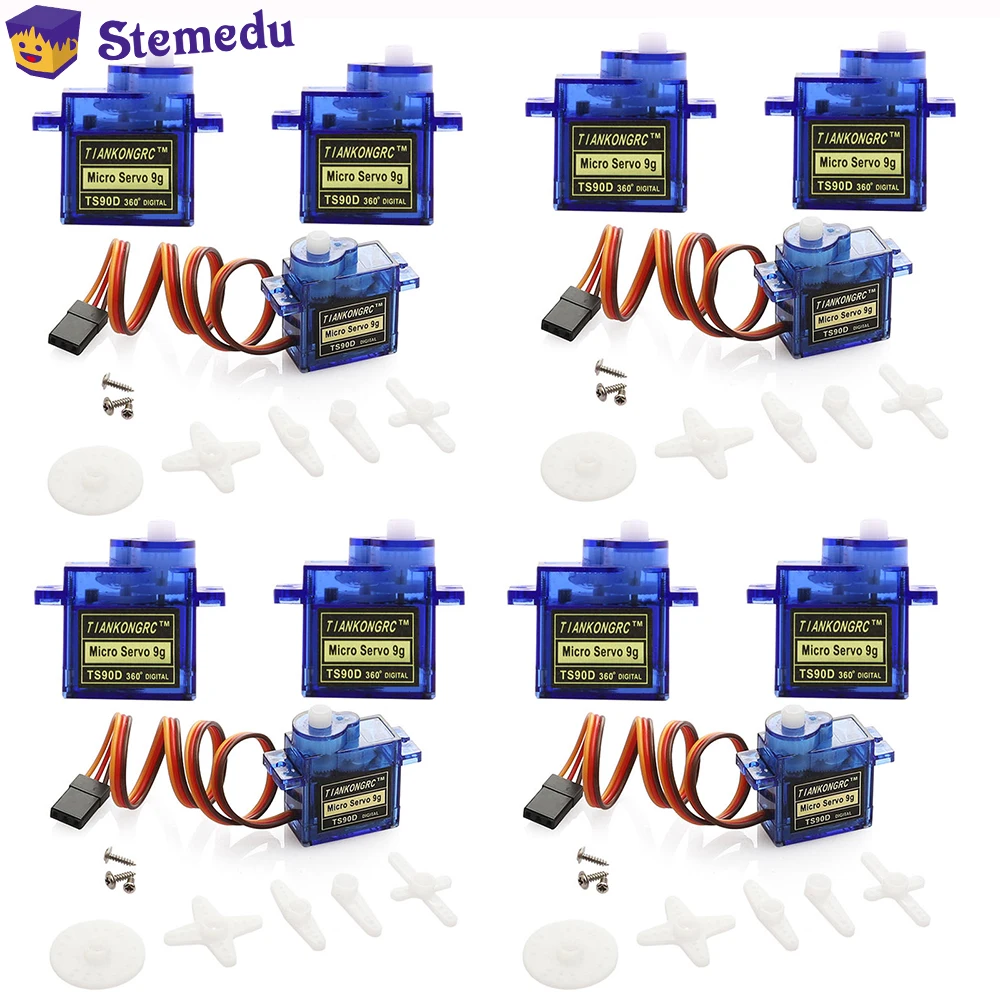 TS90D Digital Micro Servo 9g 180/270/360 grados de rotación para Micro:bit Robot RC coches helicópteros aviones ala fija aviones Juguetes