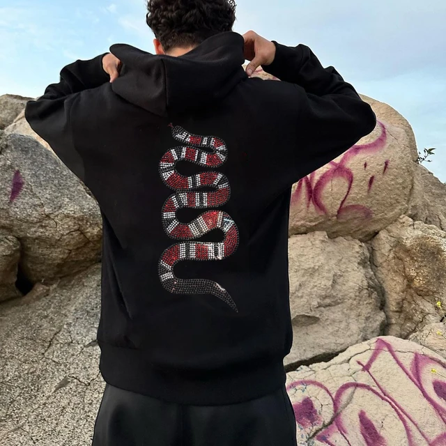 Social Mens Loose Sweatshirt Hoodies Black Snake Rhinestone Hoody Male Casual Warm Basics Jacket Coats Women Men Unisex Pullover AliExpress