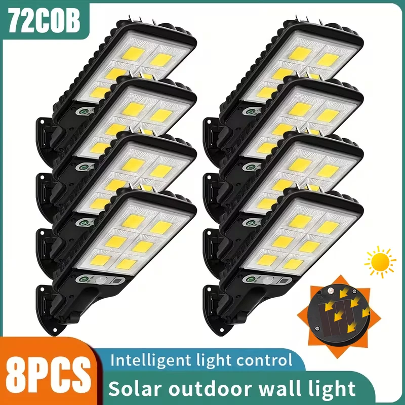 Leistungsstarke LED Solar Außenleuchte COB Hofwandlampe 3 Modi Bewegungsmelder Garten Terrasse Garage Deko Straßenbeleuchtung