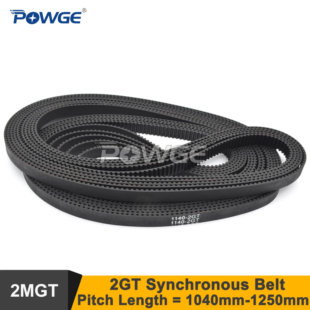 POWGE PL=1040 1100 1110 1136 1140 1164 1180 1210 1220 1240 1250 2GT Timing Belt W=6/9mm GT2 Rubber Synchronous Belt 