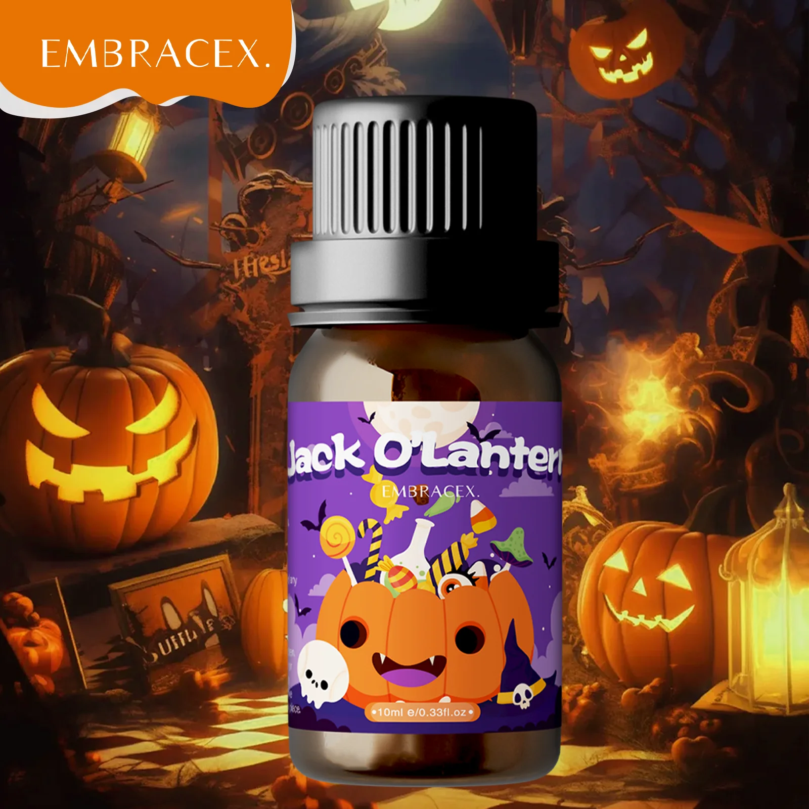 

10 мл эфирные масла Jack O'Lantern, подарки на Хэллоуин, карнавал, ароматы на тему Хэллоуина для декора дома и вечеринки, свеча на Хэллоуин