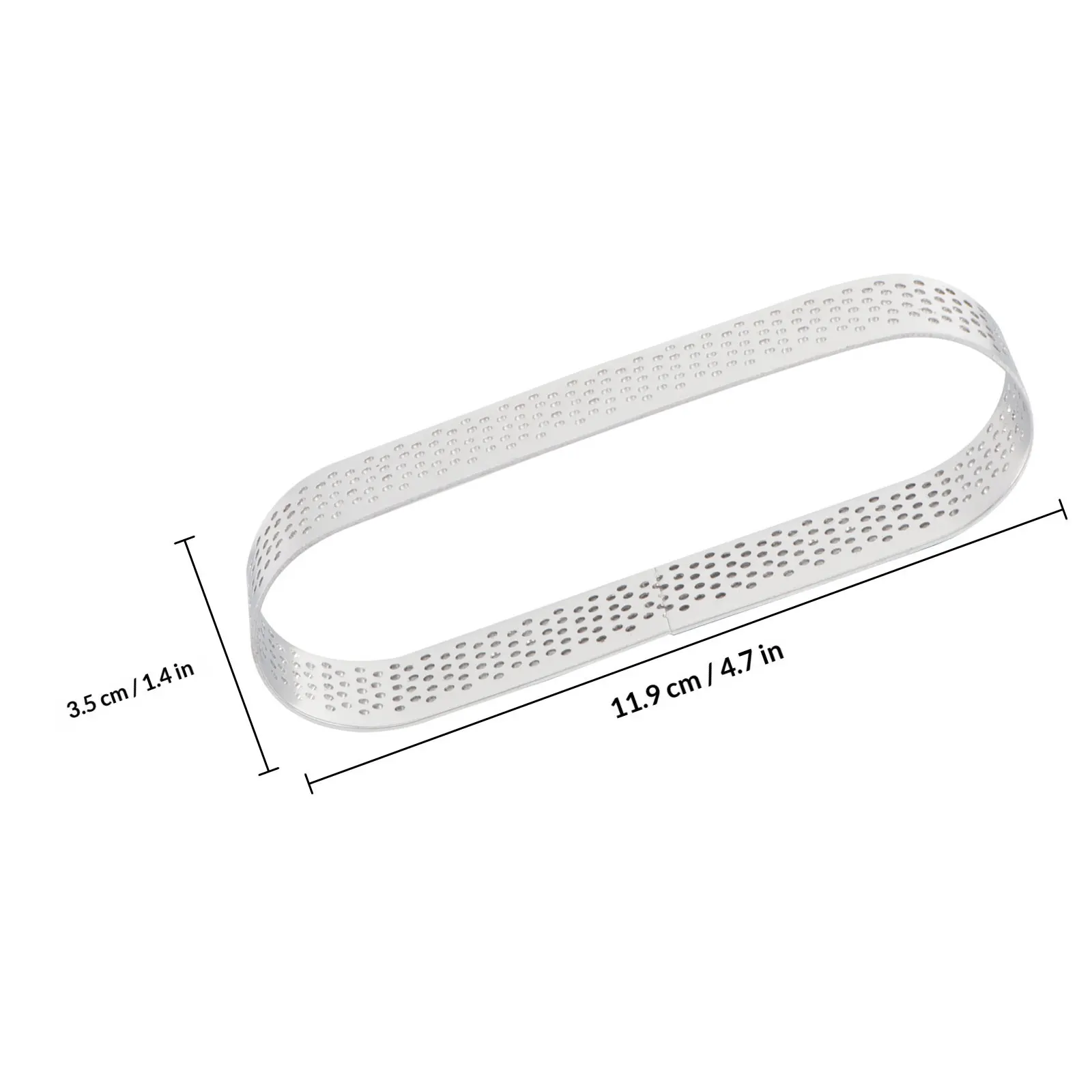 1Pcs Oval Tartlet Mold 11.9cm Stainless Steel Mousse Ring Non Stick Baking Cake Quiche Dessert Fruit Pie Mold Tiramisu Cutter