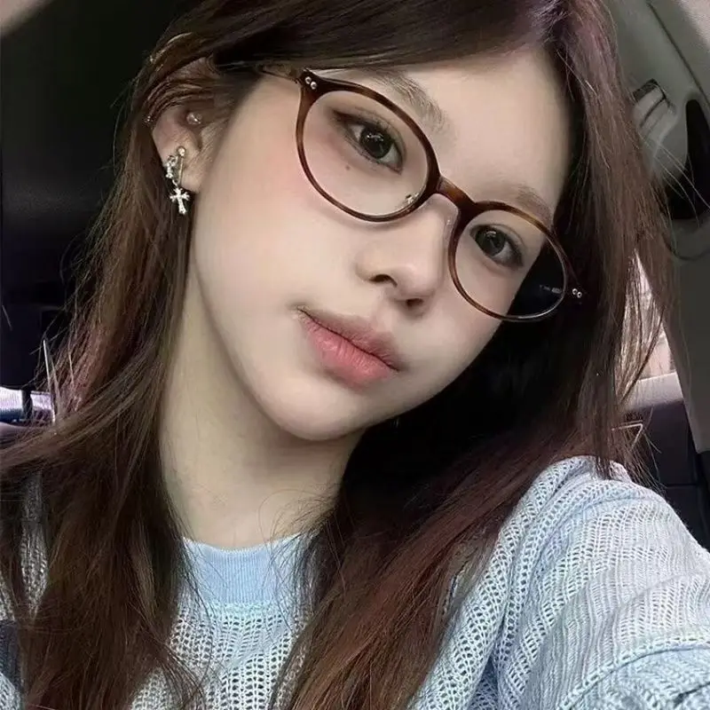 Anti Blue Light Glasses Women Men Vintage Round Glasses Fashion Small Oval Retro Blue Light Blocking Eyeglasses Trendy Eyewear