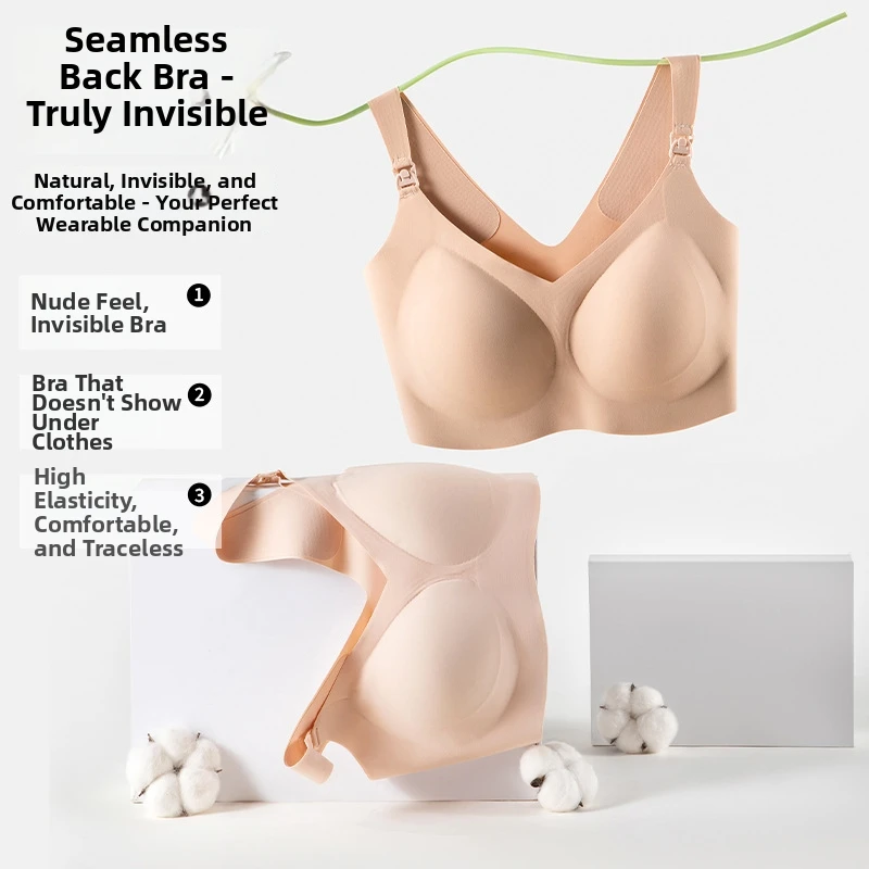Seamless Maternity Nursing Bra Breathable Thin Wirefree Lightweight Comfort Daily Wear Invisible Push Up Bra