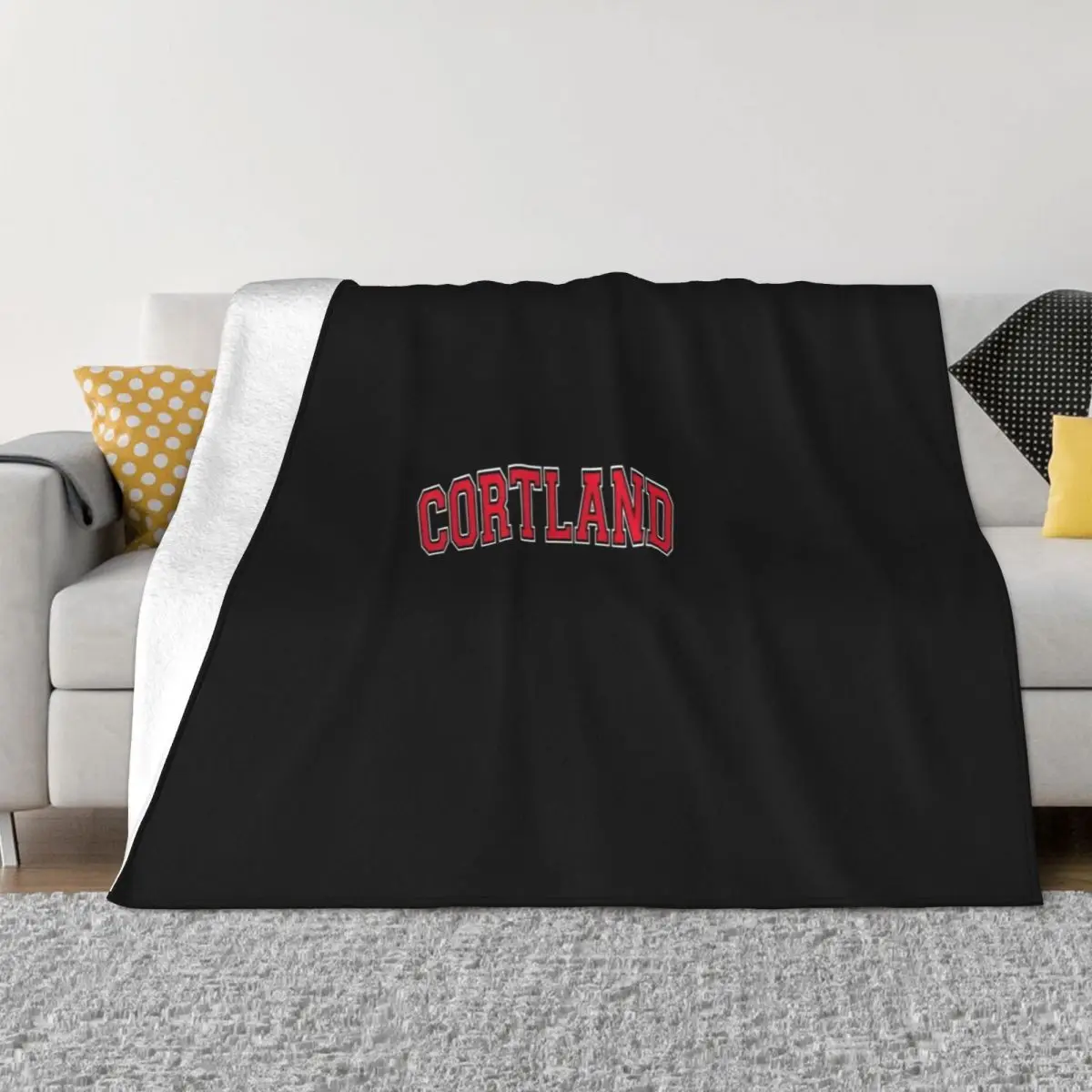 Cortland NY New York Varsitytyle Red Text Throw Blanket christmas decoration Cute Blanket Plaid Sofa Blanket