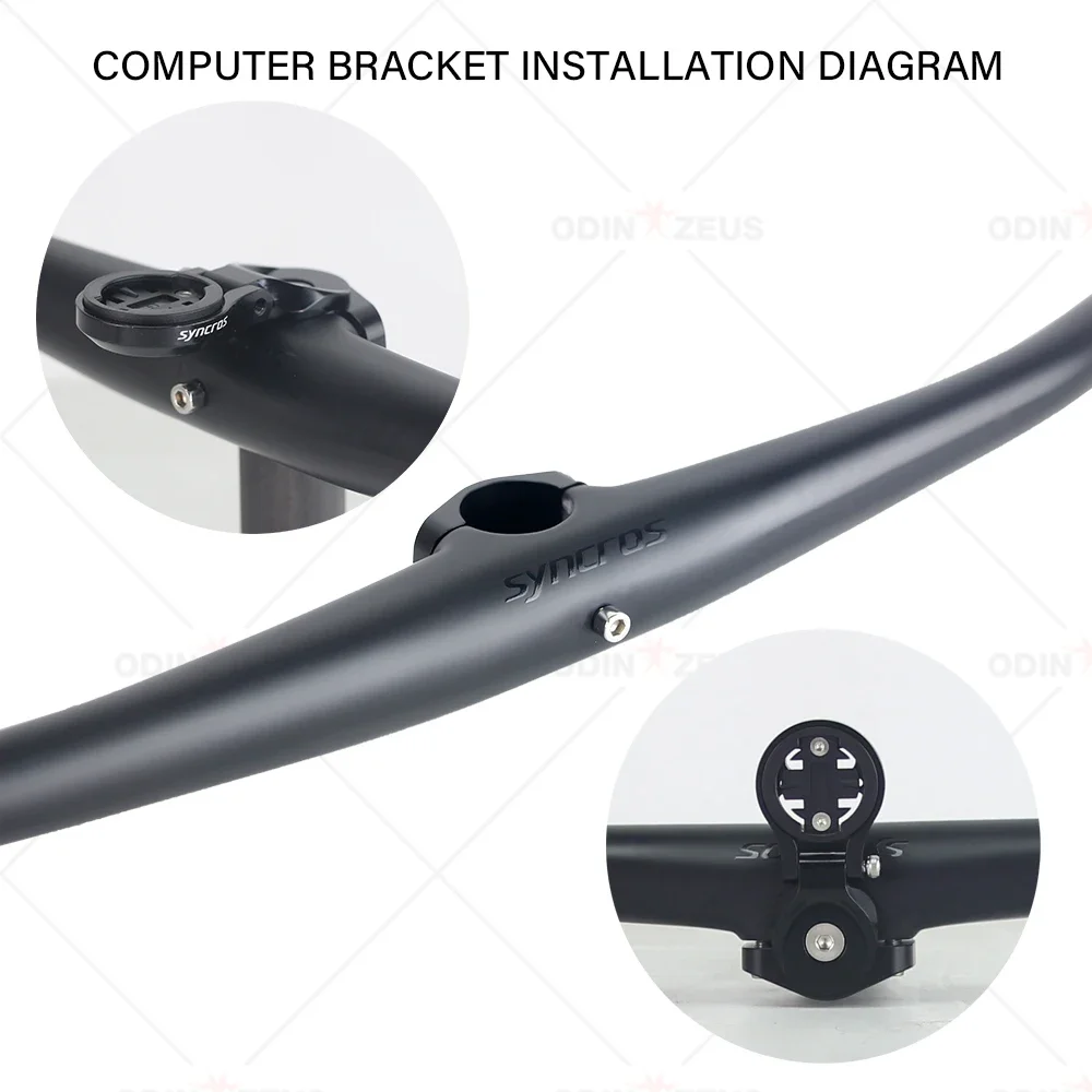 

SYNCROS Carbon handlebar MTB Mountain Bike Integrated Handlebar Matte 35x720-800mm AM FR XC Bicycle Handle With Computer Mount