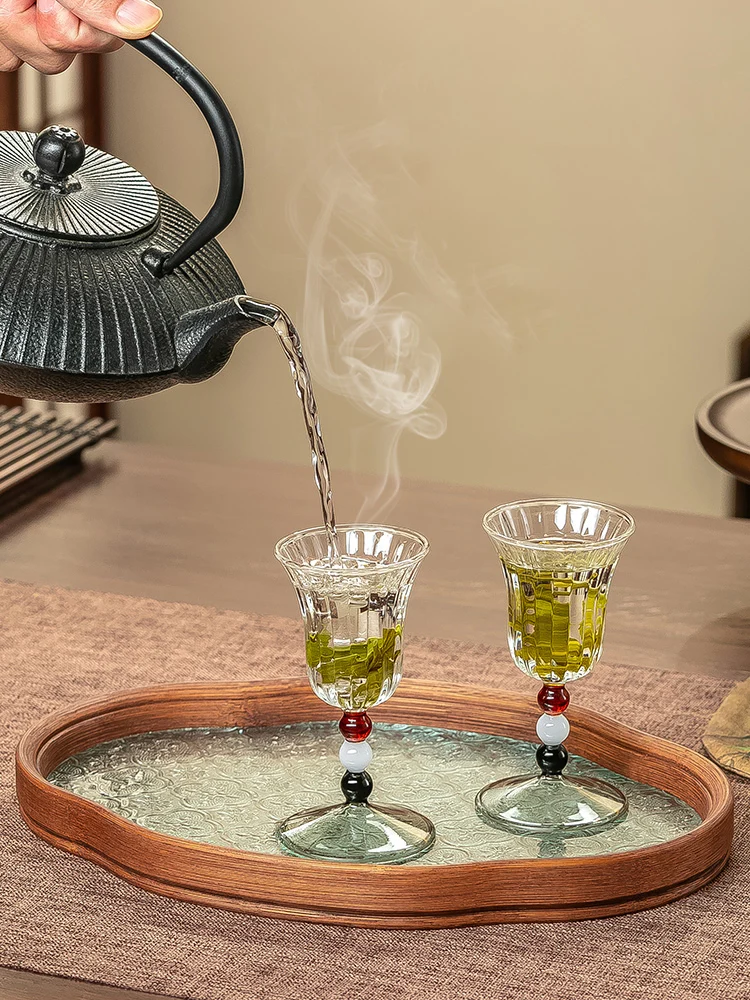 

Color Gem Glass Goblet Dessert Wine Glass Cup Premium Household Teacup Heat-resistant Designed