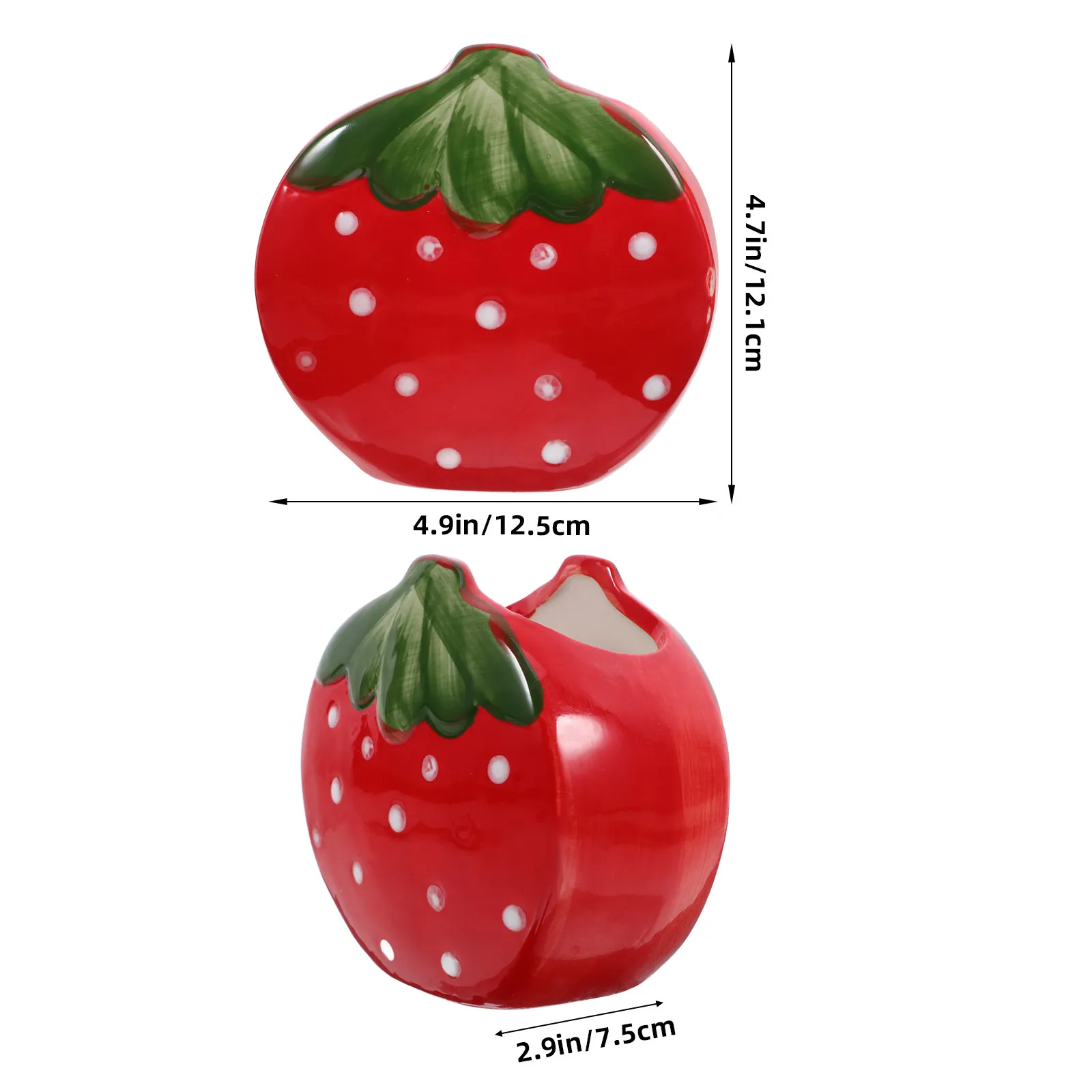 Strawberry Pencil Holder Ceramic Pen Storage Organizer Bucket Multifunctional Desk Makeup Brush Holder Office Home Desktop Use