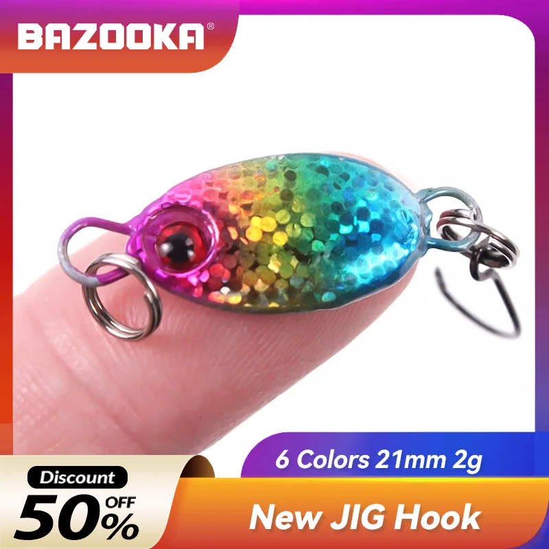 Bazooka Fishing Lure  Micro Metal Spoon 2g/3g/5g Hard Baits multicolor Sequins Single Hook Trout Tackle Set box Bass Pike