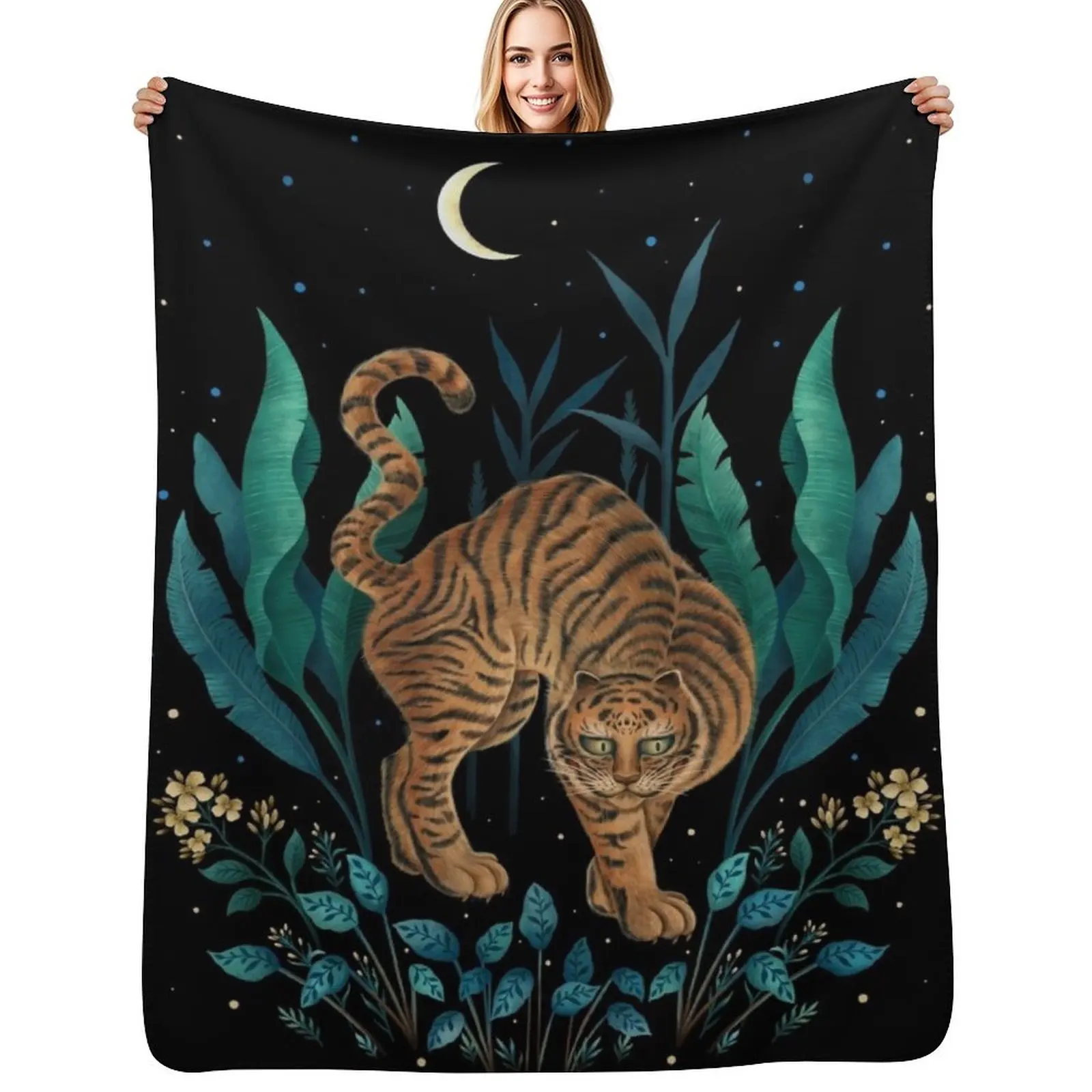 Year of the Tiger Throw Blanket Warm Napping Blanket for Office Couch Bed