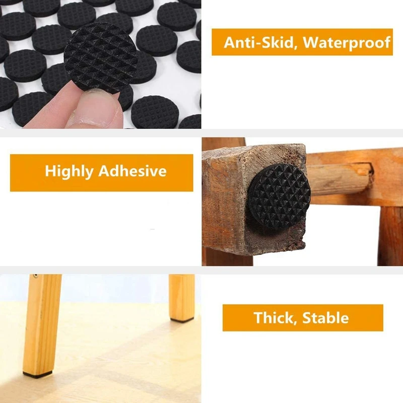 Anti Slip Furniture Pad Self Adhesive Round Non Slip Thickened Feet Floor Protectors For Desk Table Chair Sofa