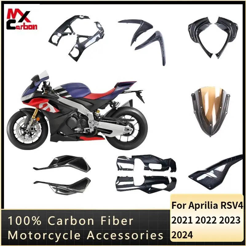 

For Aprilia RSV4 2021 2022 2023 2024 Carbon Fiber Mudguard Side Panel Guard Protector Full Fairing Kits Motorcycle Accessories