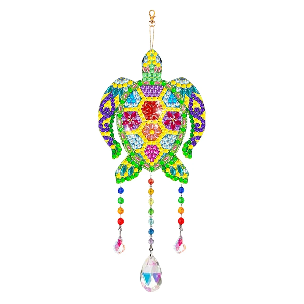 Suncatcher Diamond Painting Art Pendant Hummingbird Double Sided Diamond Drawing Hanging Ornament Dolphin Frog for Kid DIY Craft