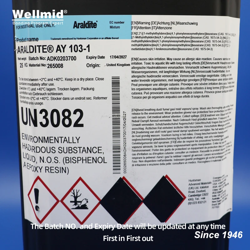 ARALDITE AY103-1 Hardener HY991 AB glue Low viscosity two component epoxy adhesive easy to apply over large areas Solvent free