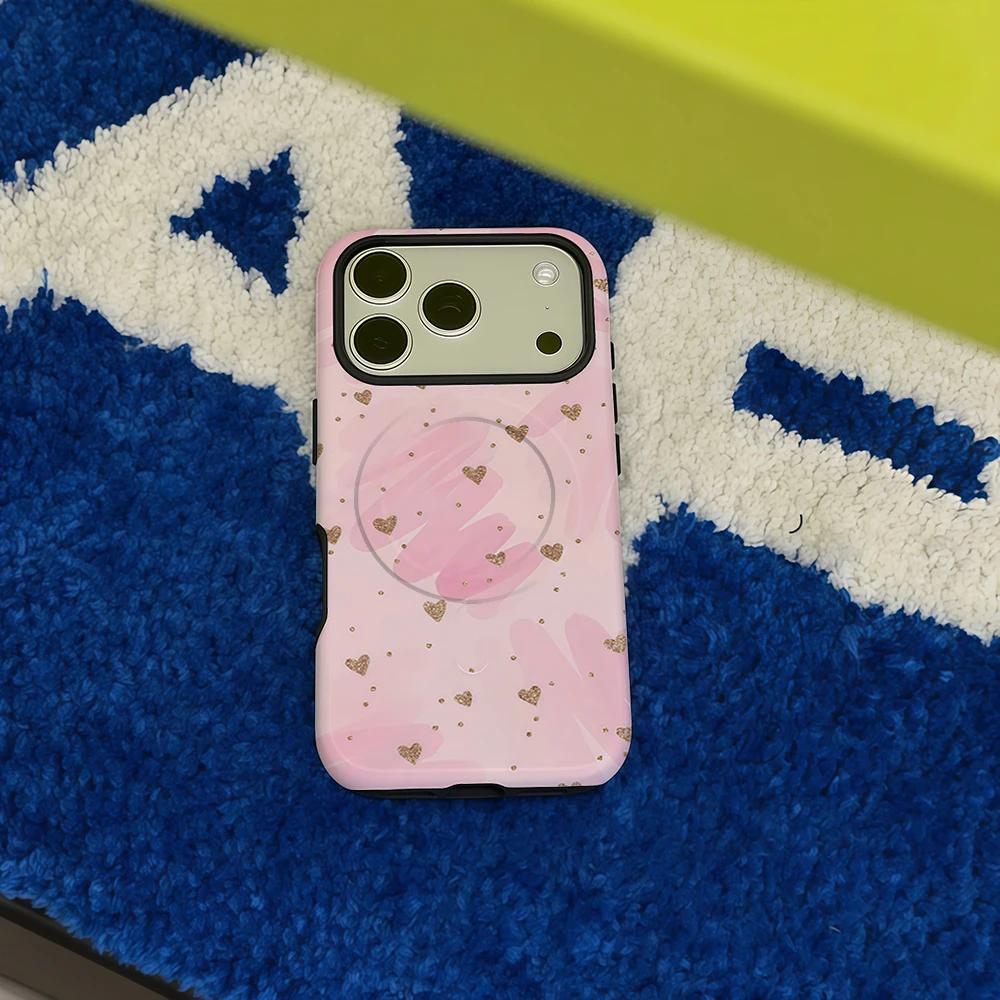 Pink Glitter Dot For iPhone18 Must-Haves Case Double-Layer Back Cover for pro Max plus Compatible with iPhone 17 16 15 14 13 12 - view 2