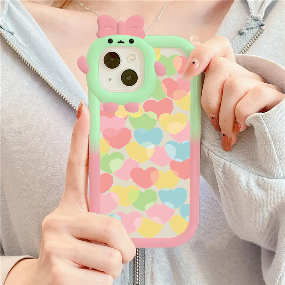 Soft Covers For Huawei P50 P40 Pro Plus Colorful Love Monster Lens Phone Cover Transparent Soft Silicone Protector Camara Case