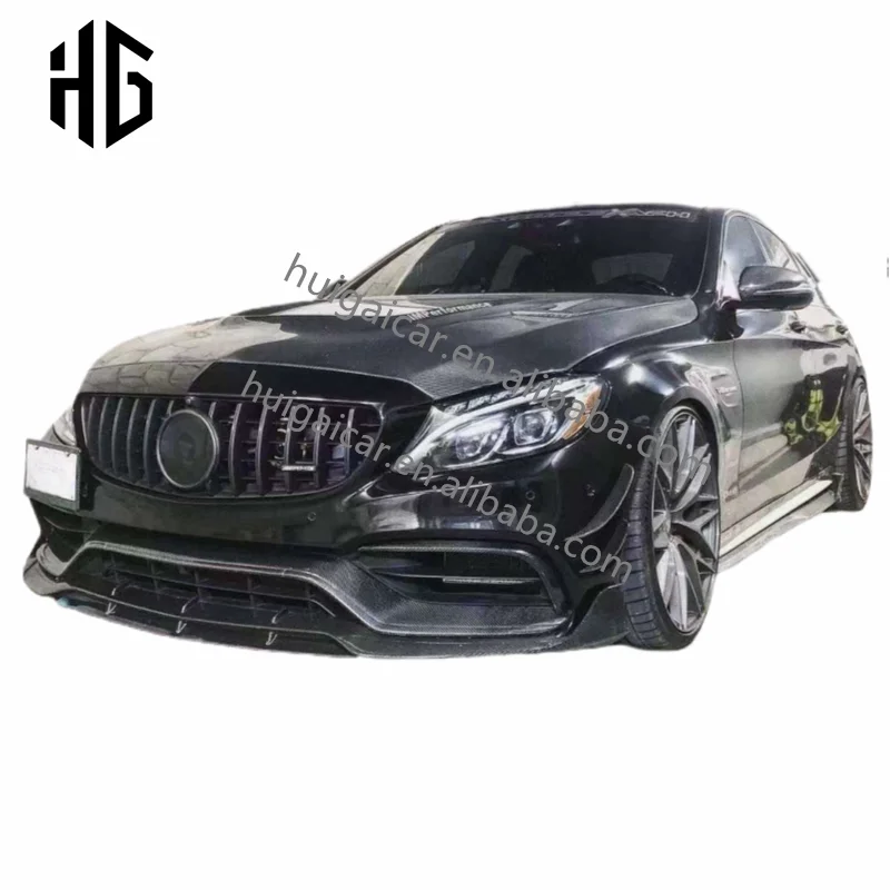 

Factory Supply B Style Front Bumper Splitter Lid Spoiler Body Parts for Mercedes C Class W205 C63 Coupe Carbon Front Lips