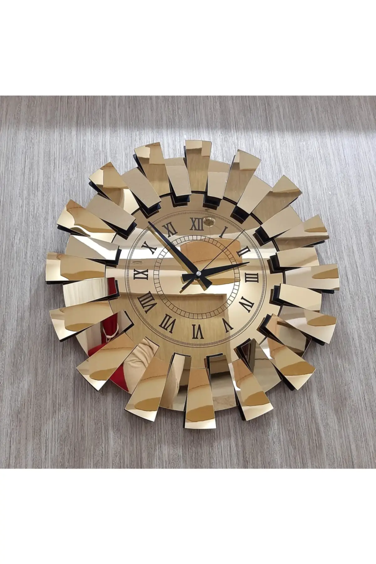 custom made only one handmade 3D Piano Model Mirrored Wall Clock Roman Numerals Gold