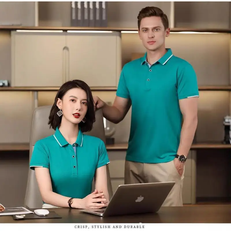 195g Collar Short Sleeved Polo Shirt Men's Women's Workwear Personalized Print Logo Customized Corporate Group Activity Clothing