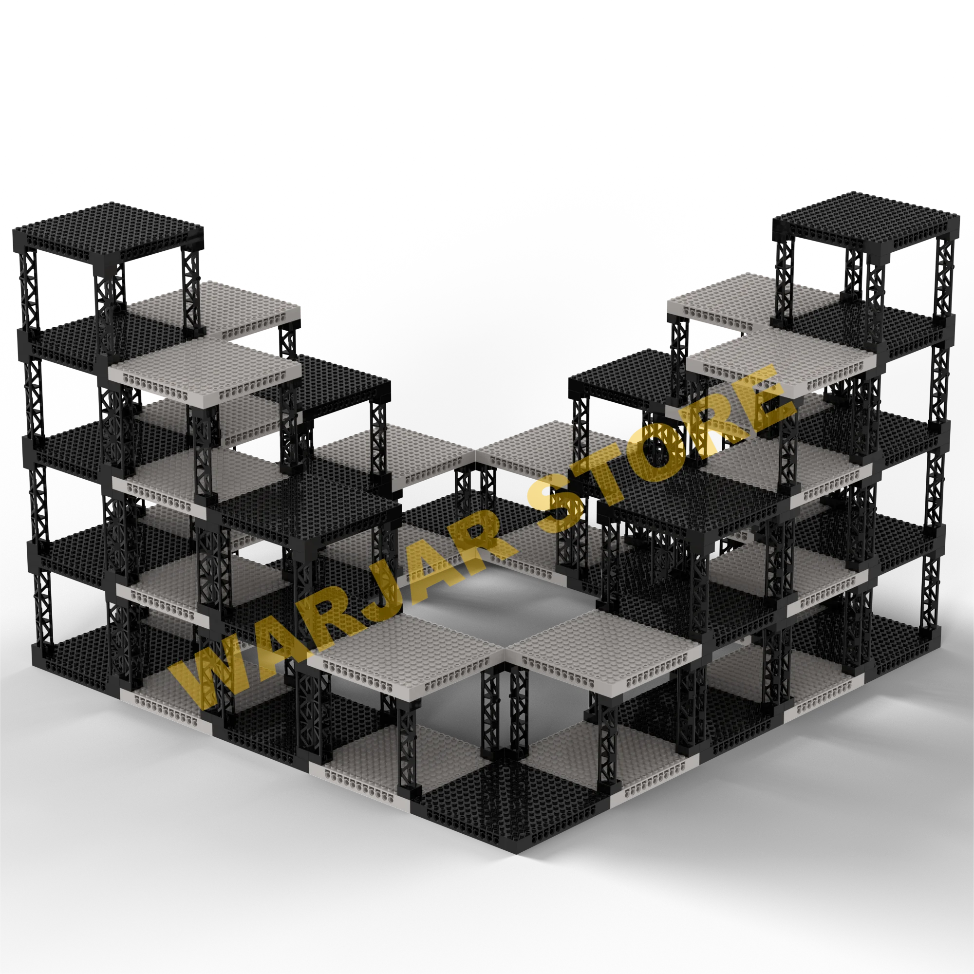 16x16 Double Sided Baseplate Building Blocks Versatile Modular Layered Desktop Storage Rack DIY Part Party Decoration Gift