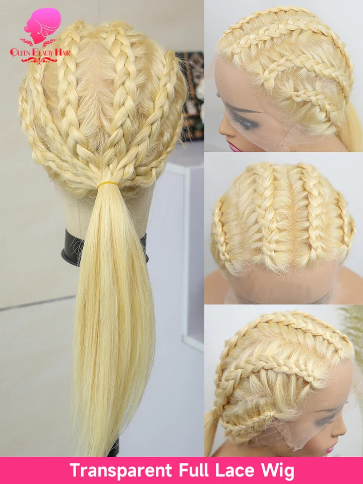 360 Full Lace Wig Human Hair Pre Plucked 613 Blonde Colored  display picture 1