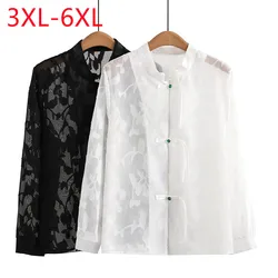 Blusa de manga larga con cuello redondo para primavera y verano, camisa de talla grande para mujer, 3XL, 4XL, 5XL, 6XL, novedad de 2023