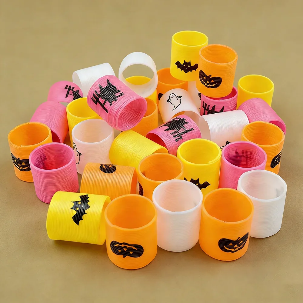 Halloween Rainbow Flexible Circle Spring Toys 12 24PCS Party Favors Pinata Fillers Birthday Gifts for Boys and Girls Supplies