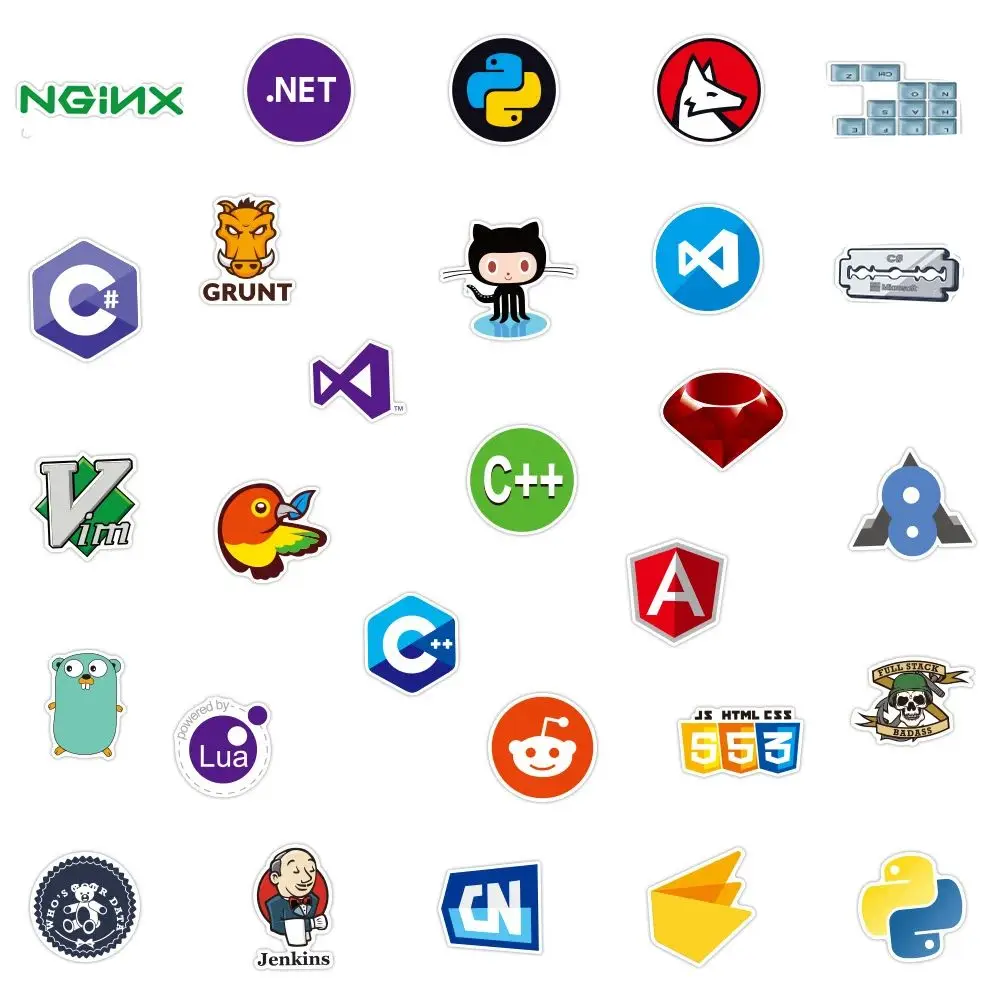 108PCS Waterproof Java Programming Stickers for Laptops Skateboards Motorcycle Suitcase - Funny Geeks Joke Classic Toy Theme