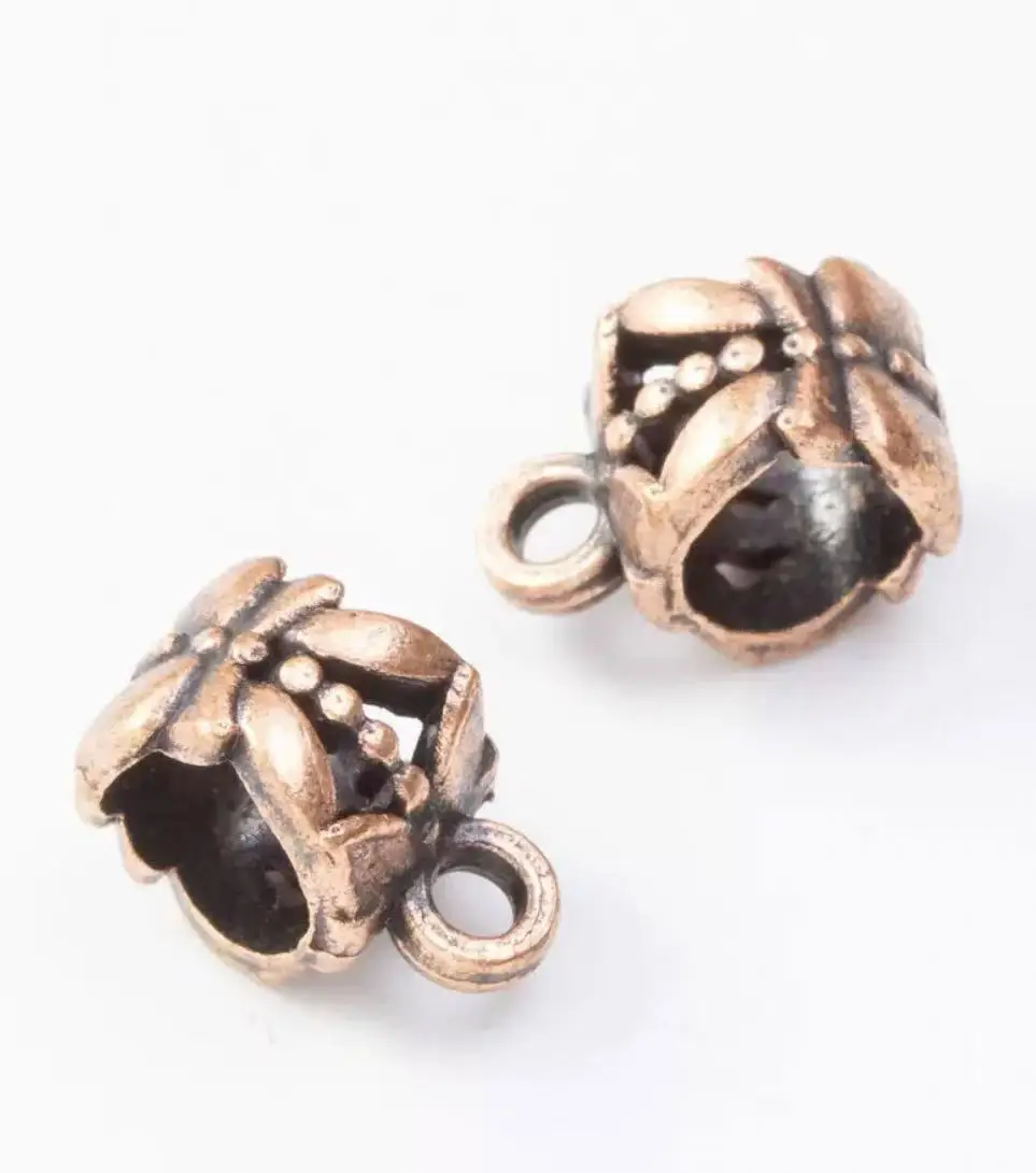 

20pcs 11*8*7mm , hole 5mm Alloy metal flower bead connector for jewelry findings HWL2528