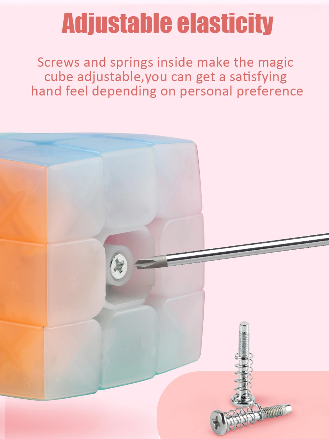 SENGSO Jelly Magic Cube 2x2 3x3 4x4 5x5 Cubo liscio Senza adesivo Puzzle Giocattoli educativi per principianti Cubo altamente colorato