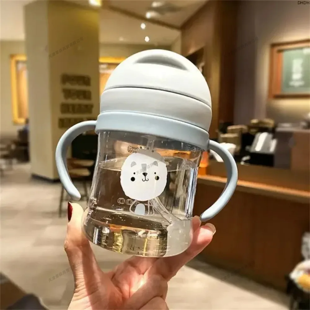 Image 7: 350ml bébé alimentation tasse d'eau potable avec paille Anti-étouffement incassable enfants bouteille d'eau Bebe apprentissage tasses d'eau potable